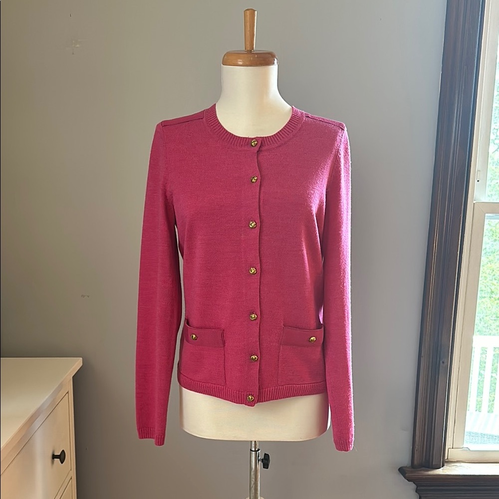 Talbots Pink Button-Up Cardigan